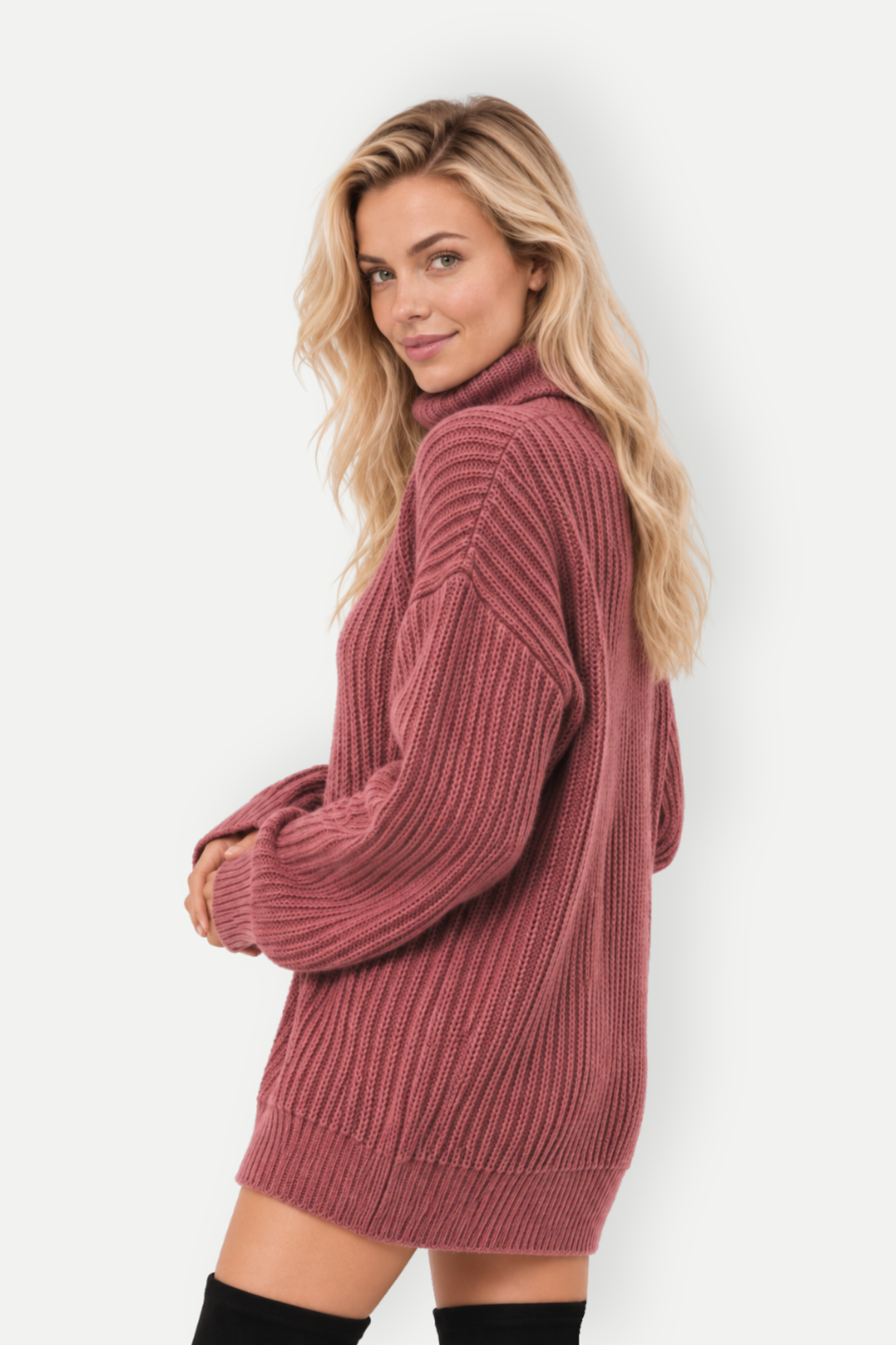 Aveline | Ribbed Longline Turtleneck Sweater