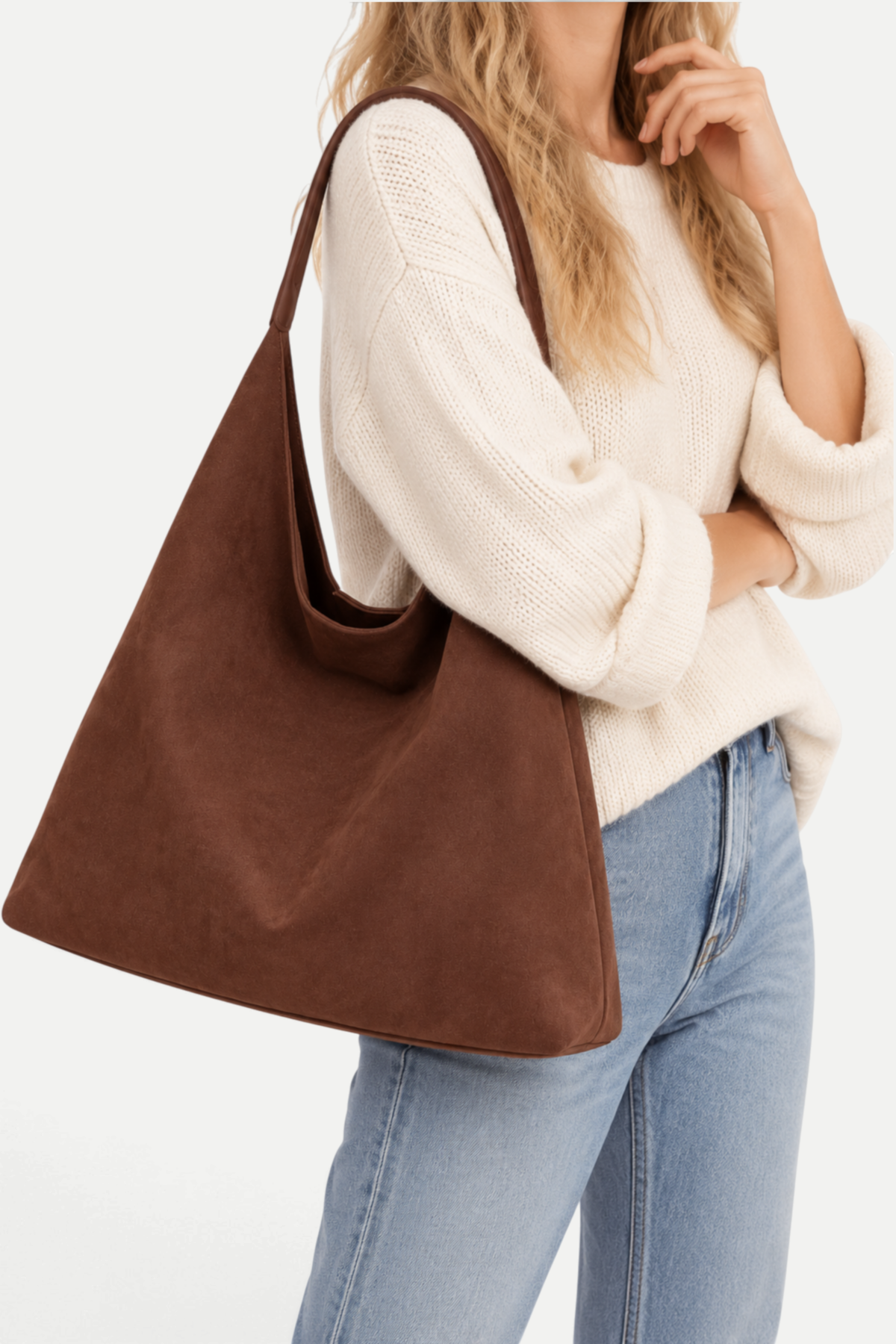 Celestine | Suede One-Shoulder Tote Bag with Large Capacity