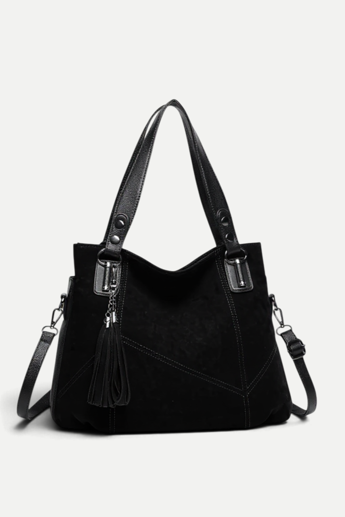 Zélie | Tassel Patchwork Velvet Shoulder Bag