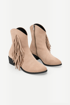 Solvienne | Tassel Suede Mid-Calf Chunky Heel Boots