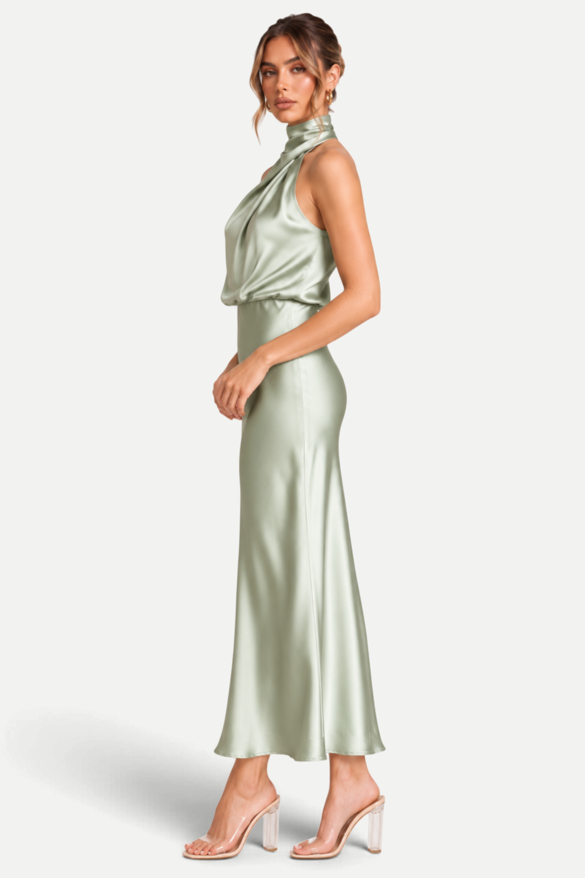 Calista | Halterneck High-Waist Long Dress