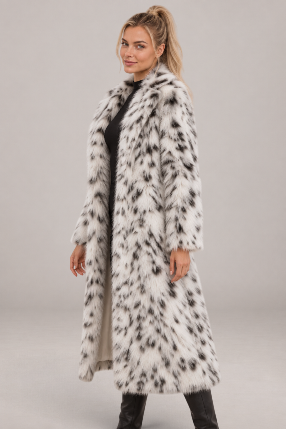 Odette | Long Faux Fox Fur Coat