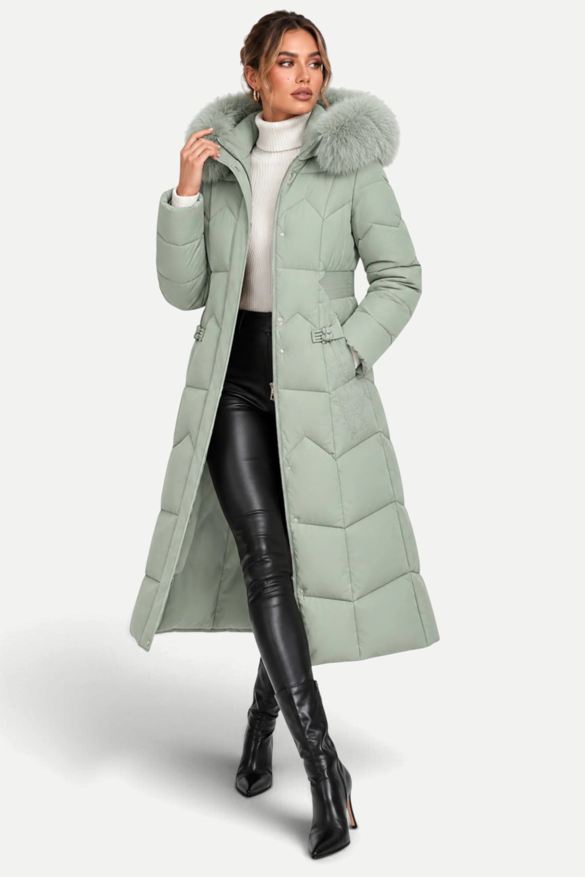 Isabelle | Winter Padded Coat with Fur Collar