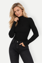 Xavienne | Ribbed Slim Fit Turtleneck Knit Top