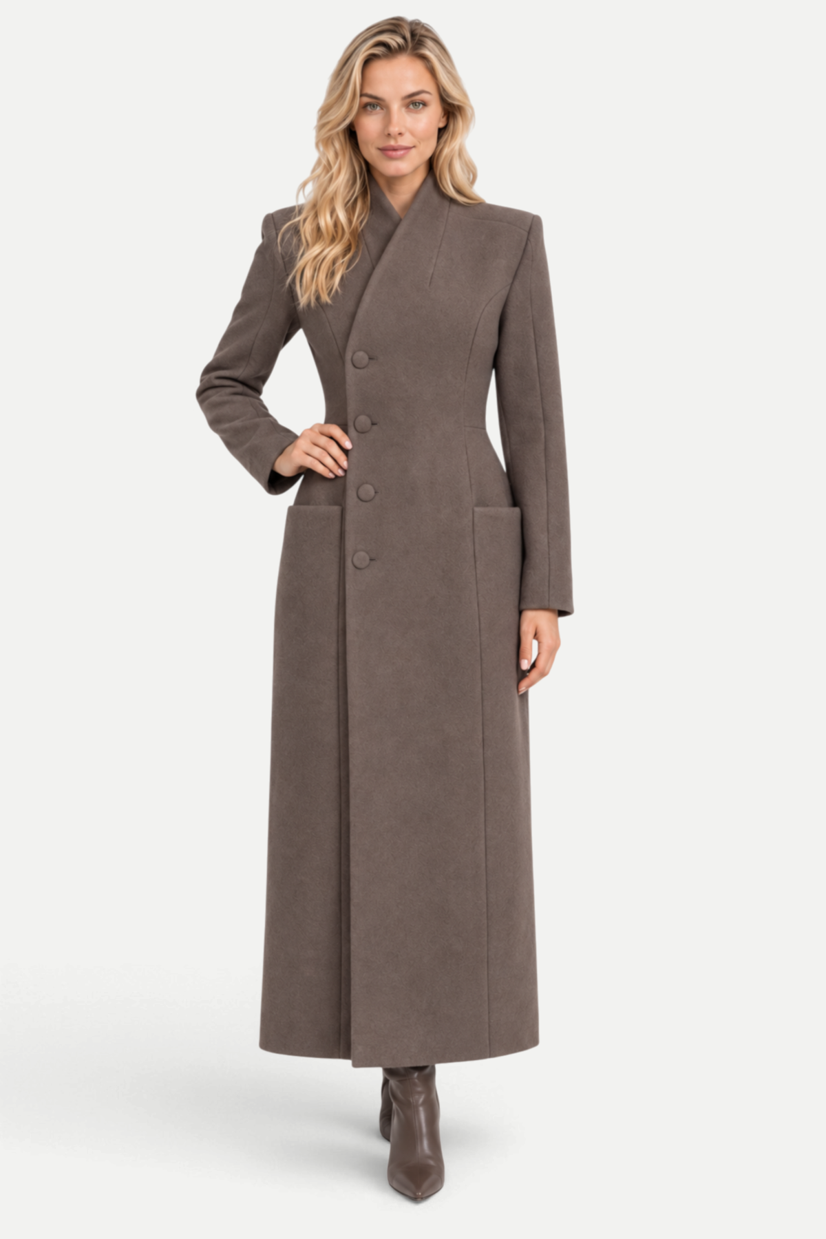 Rosavienne | Tailored Waist-Cinched Long Coat