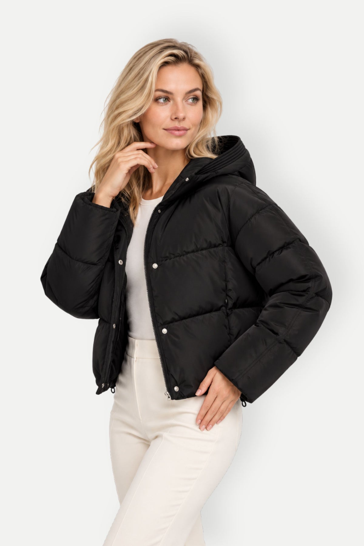 Freya | Women's Hooded Cropped Puffer Jacket