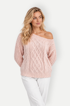 Annelise | Cable-Knit Off-Shoulder Sweater