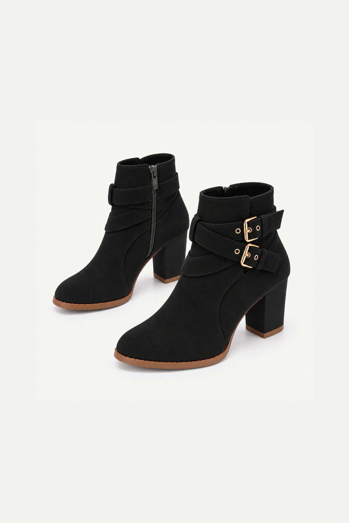 Cressida | Double-Buckle Heeled Ankle Boots