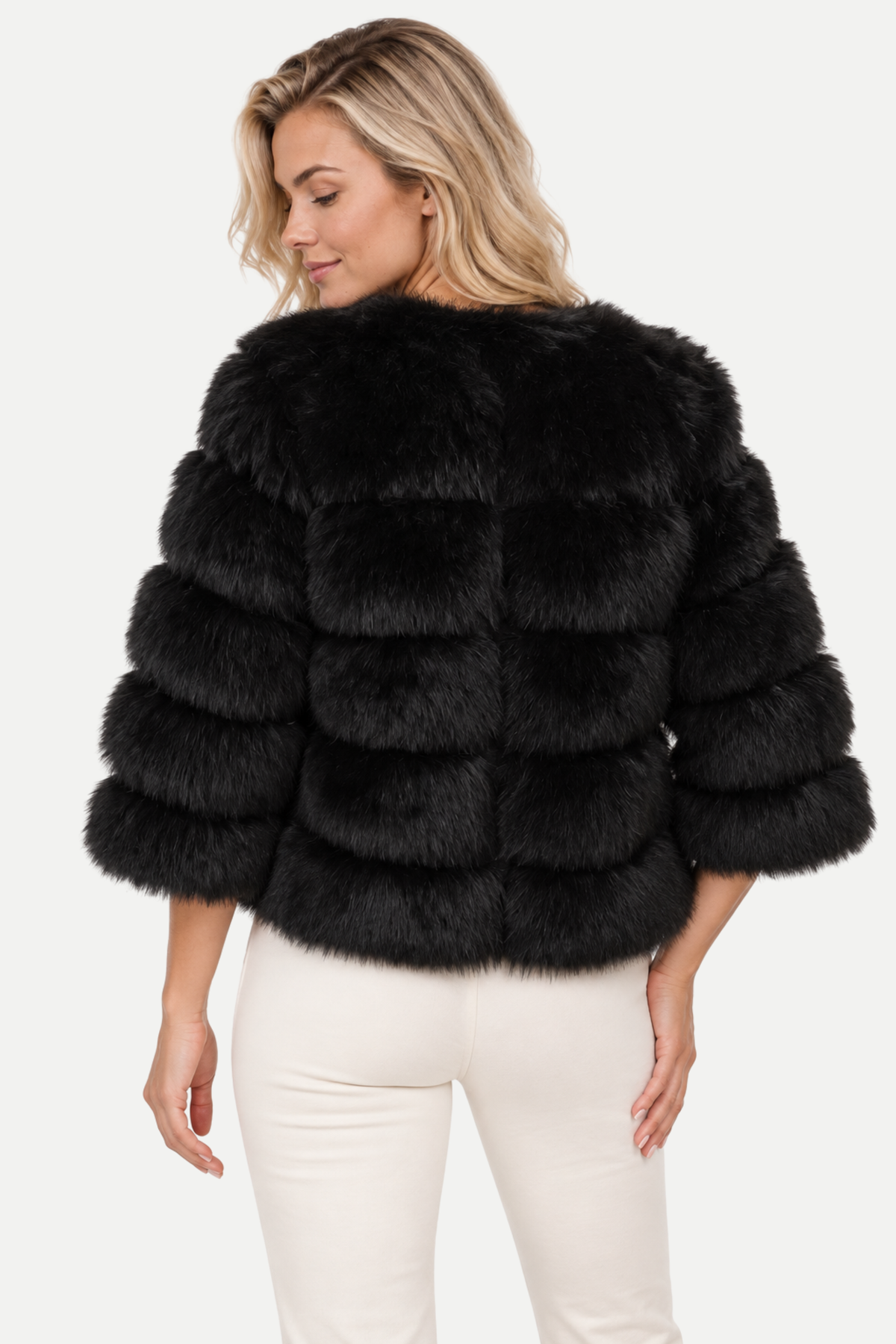 Violetta | Short Faux Fur Panelled Jacket