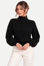 Rosalind | Ribbed Mock Neck Knit Sweater