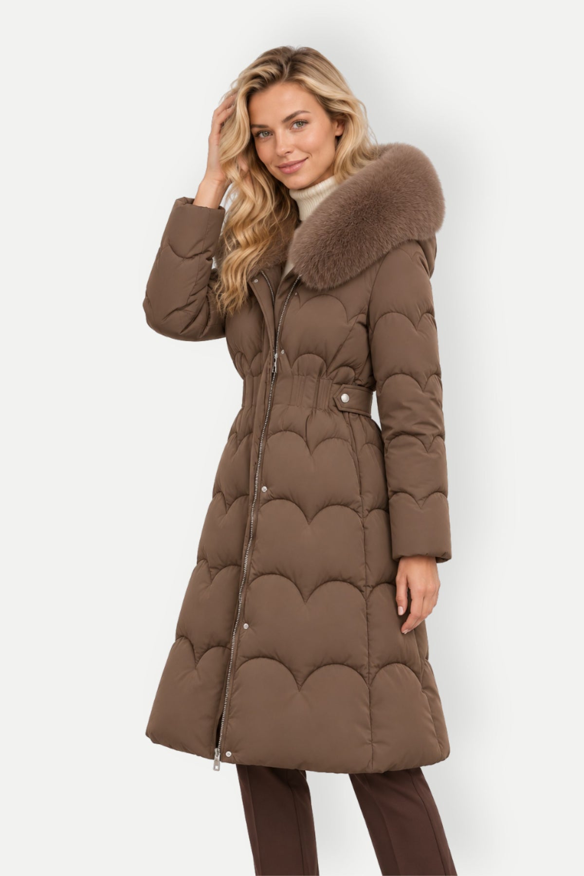 Margaux | Fur Collar Long Puffer Jacket