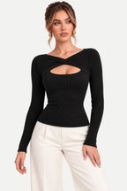 Marisol | Crossover Cutout Ribbed Top