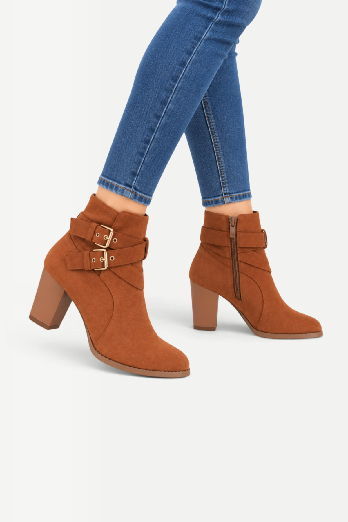 Cressida | Double-Buckle Heeled Ankle Boots
