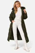 Celeste | Long Hooded Padded Coat with Pockets