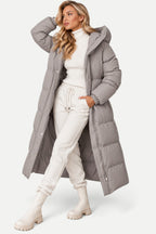 Celeste | Long Hooded Padded Coat with Pockets