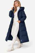 Celeste | Long Hooded Padded Coat with Pockets