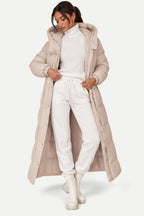 Celeste | Long Hooded Padded Coat with Pockets