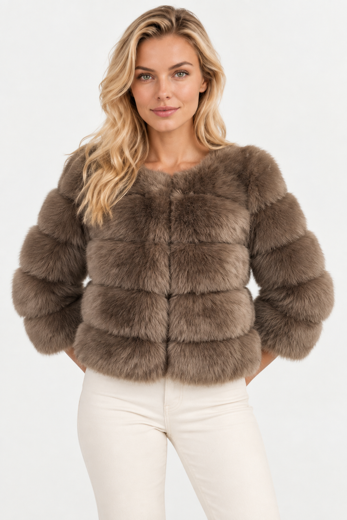 Violetta | Short Faux Fur Panelled Jacket