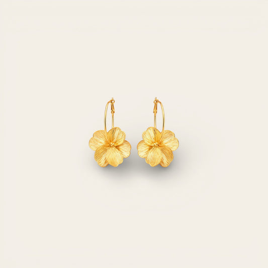 Exaggerated Gold Hollow Earrings
