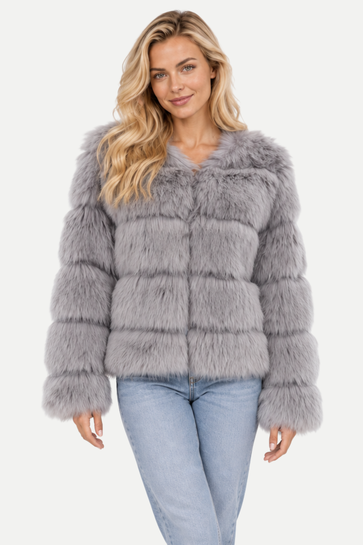 Violetta | Short Faux Fur Panelled Jacket