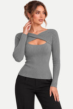 Marisol | Crossover Cutout Ribbed Top