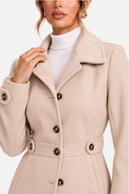 Rosalie | Single-Breasted Lapel Mid-Length Coat