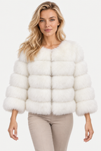 Violetta | Short Faux Fur Panelled Jacket