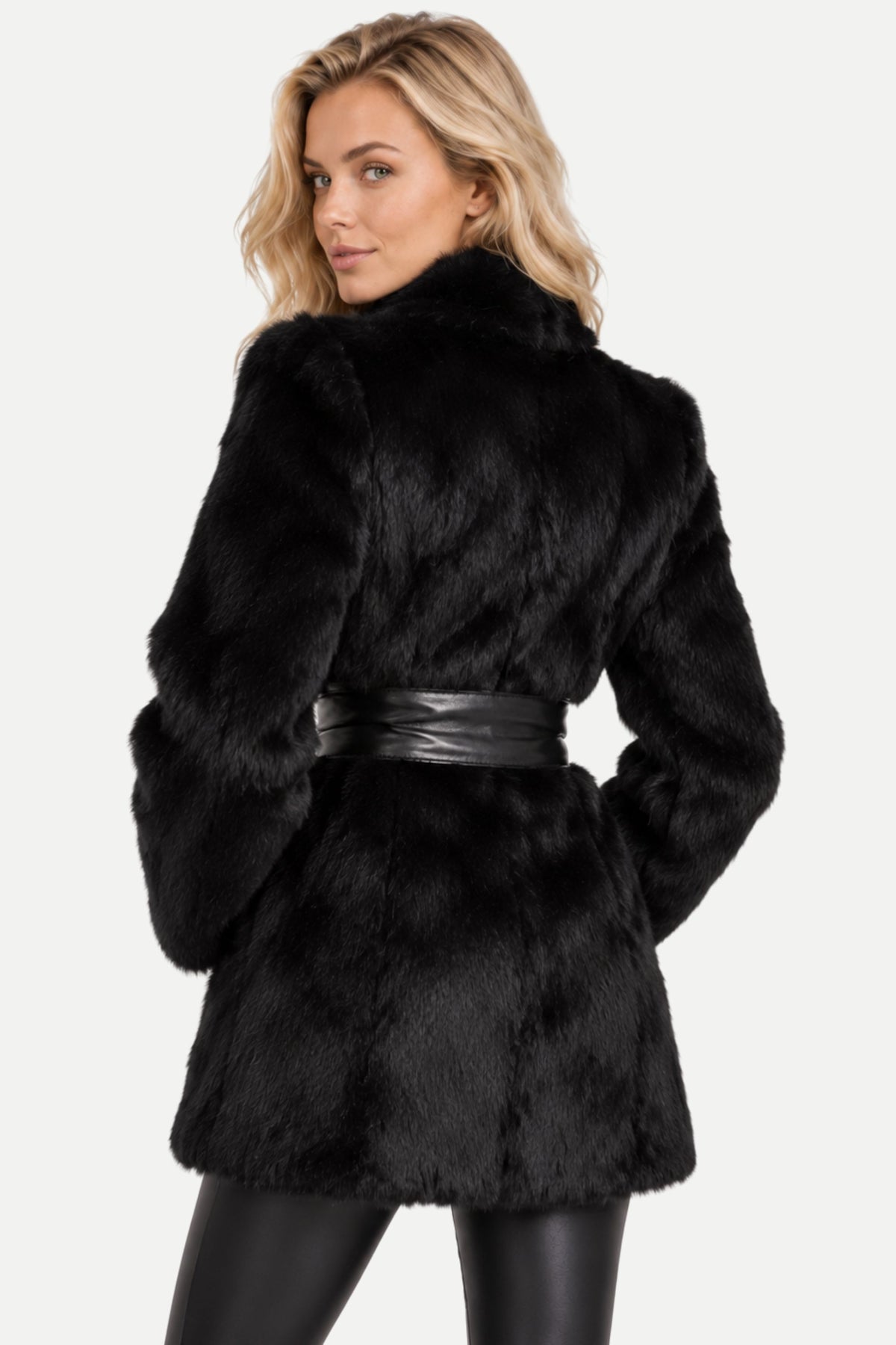 Azéliane | Belted Faux Fur Coat