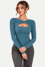 Marisol | Crossover Cutout Ribbed Top