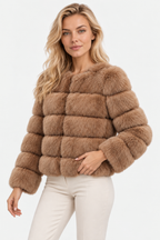 Violetta | Short Faux Fur Panelled Jacket