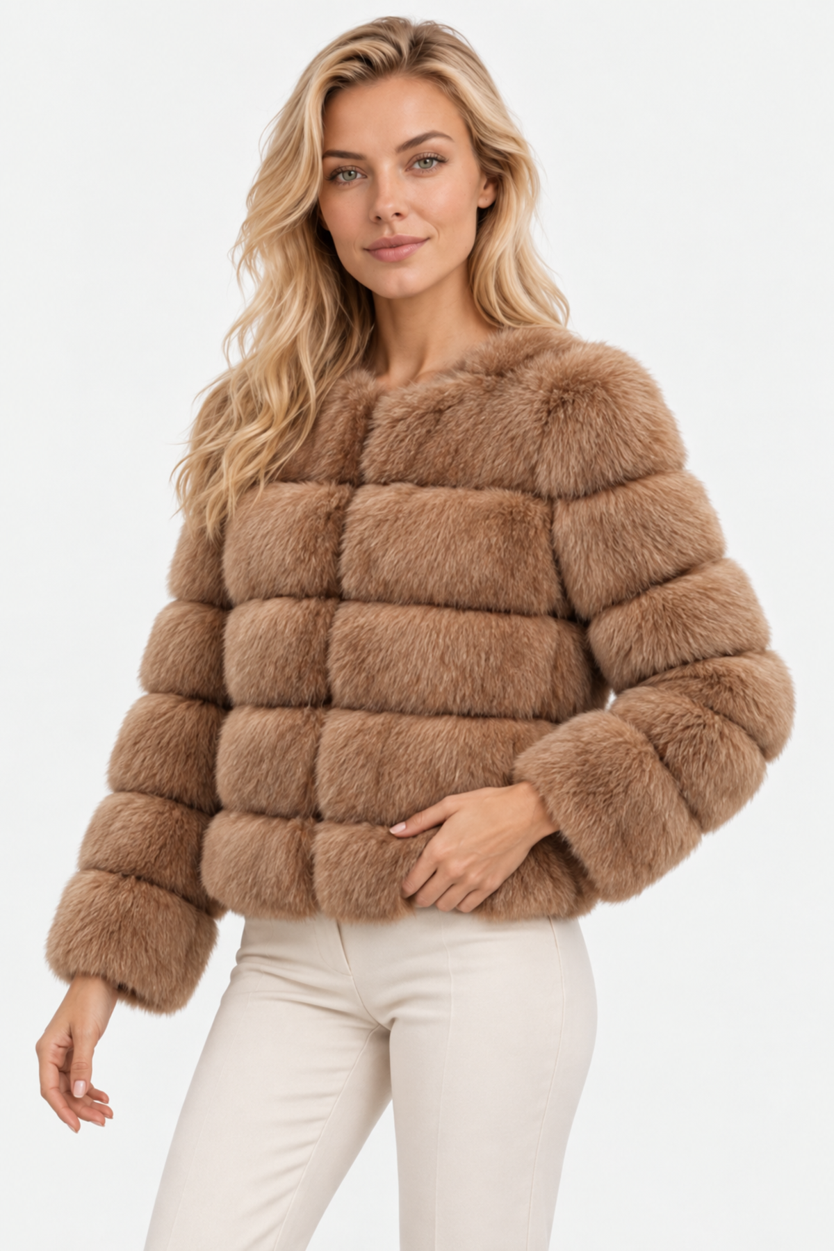 Violetta | Short Faux Fur Panelled Jacket