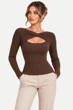 Marisol | Crossover Cutout Ribbed Top