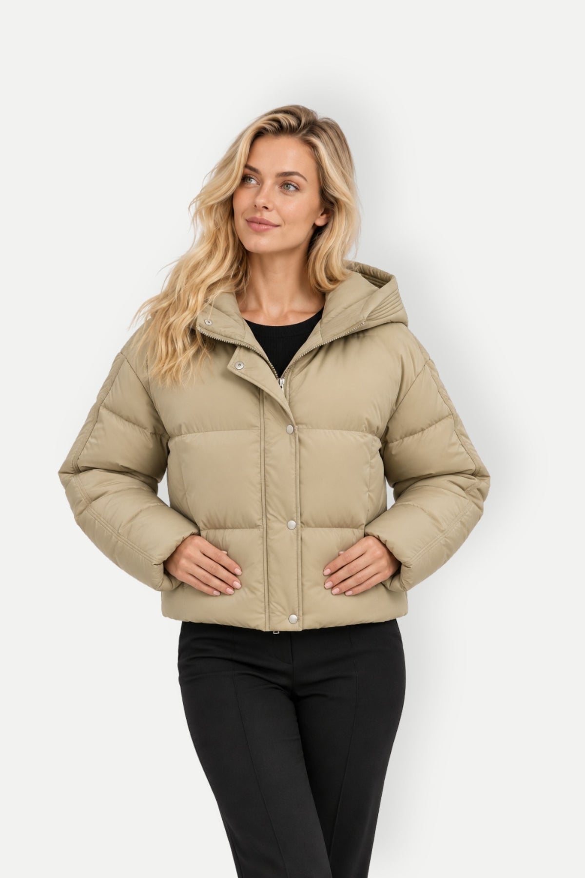 Freya | Women's Hooded Cropped Puffer Jacket