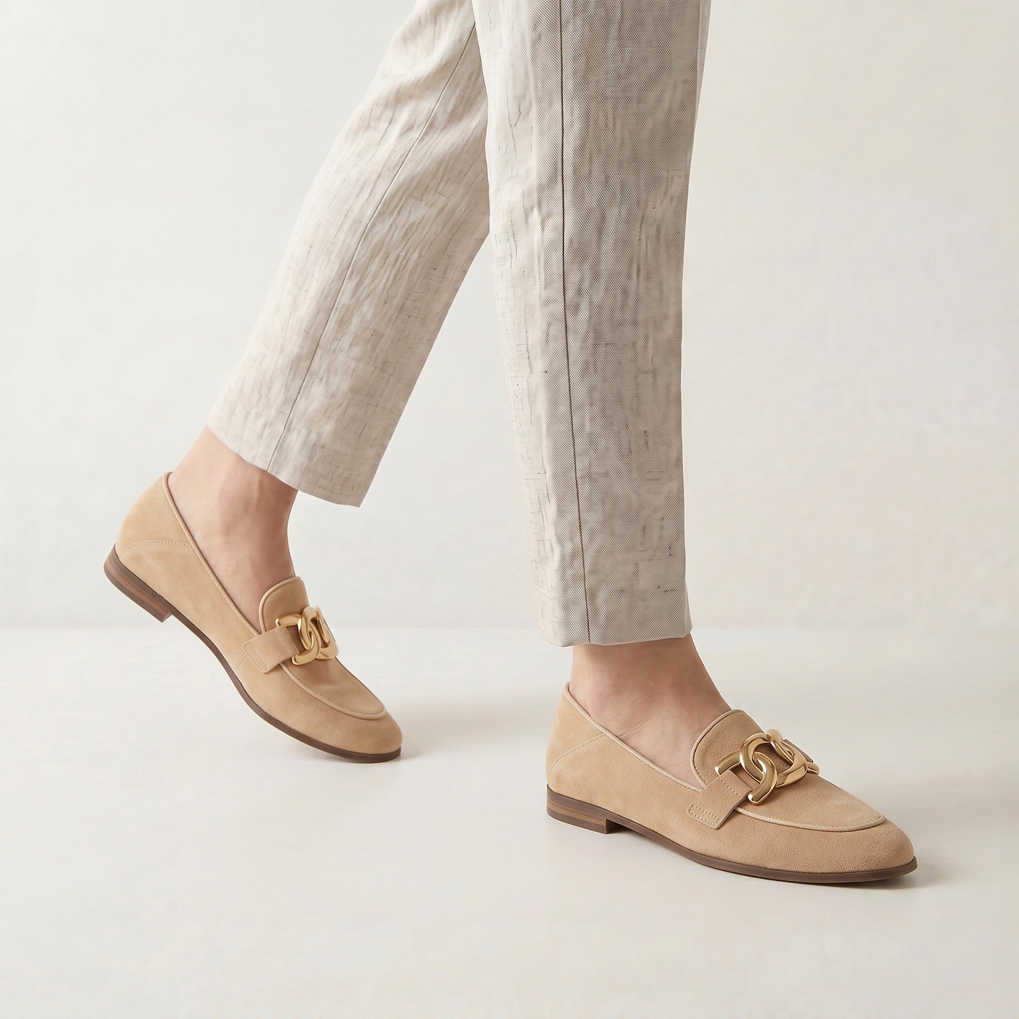 Norielle Women’s Microfiber Loafers Thick Heel Walking Shoes