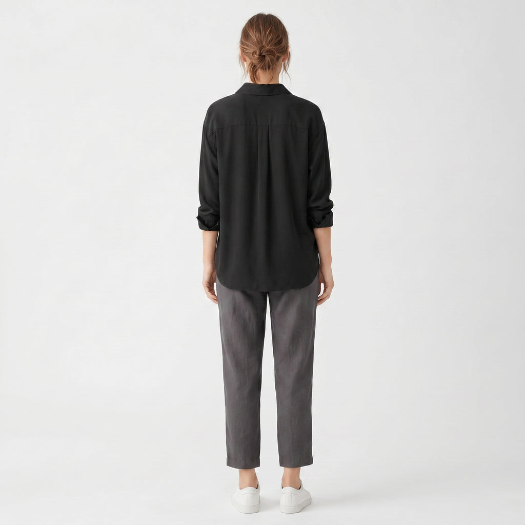 Norielle Women’s Satin Chiffon Blouse Loose Fit Long Sleeve