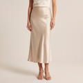 Norielle Women’s Premium Silk A-Line Midi Skirt