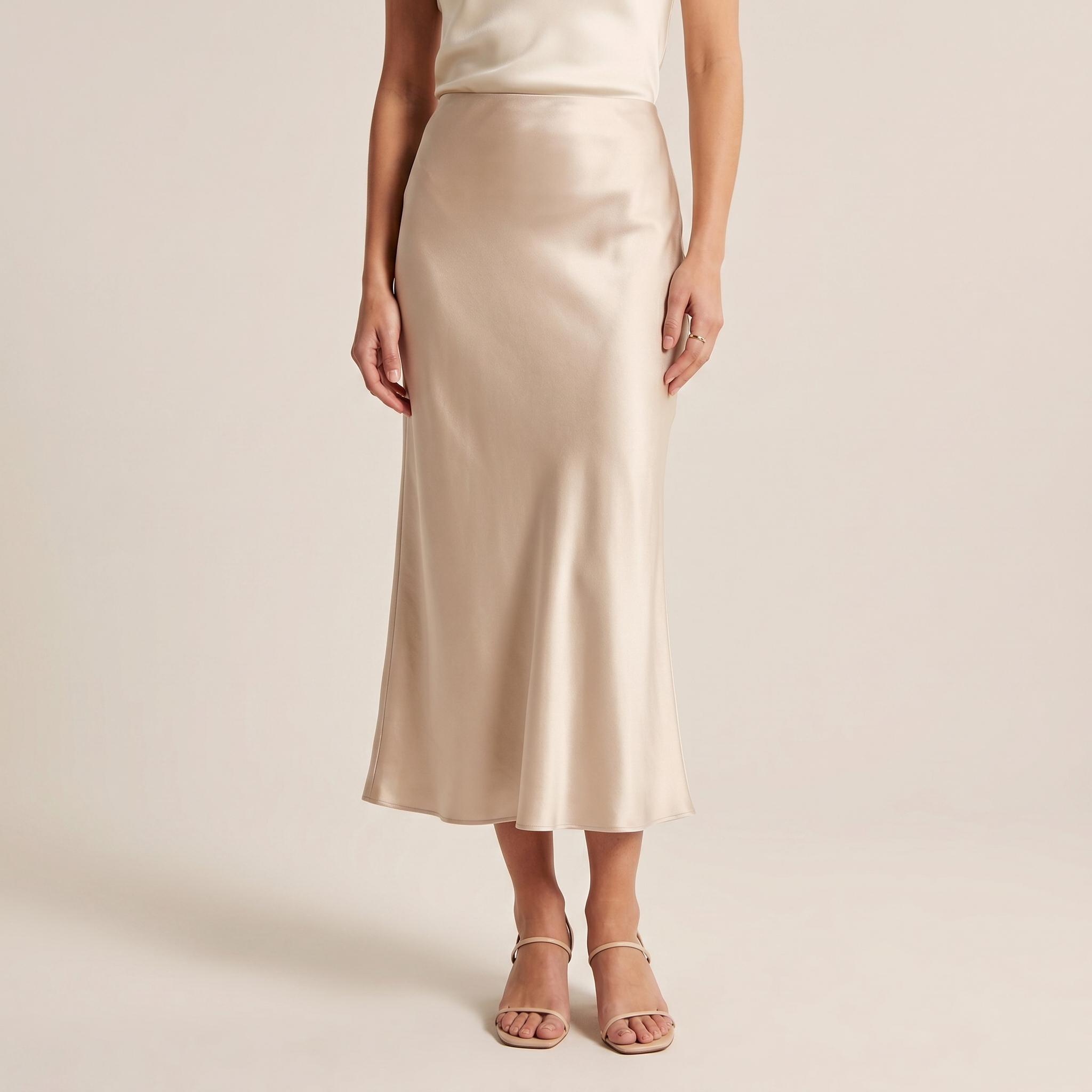 Norielle Women’s Premium Silk A-Line Midi Skirt