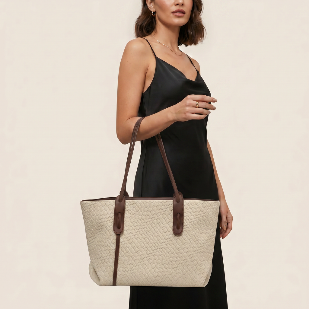 Norrielle Women’s Retro Woven Shoulder Tote Soft Leather