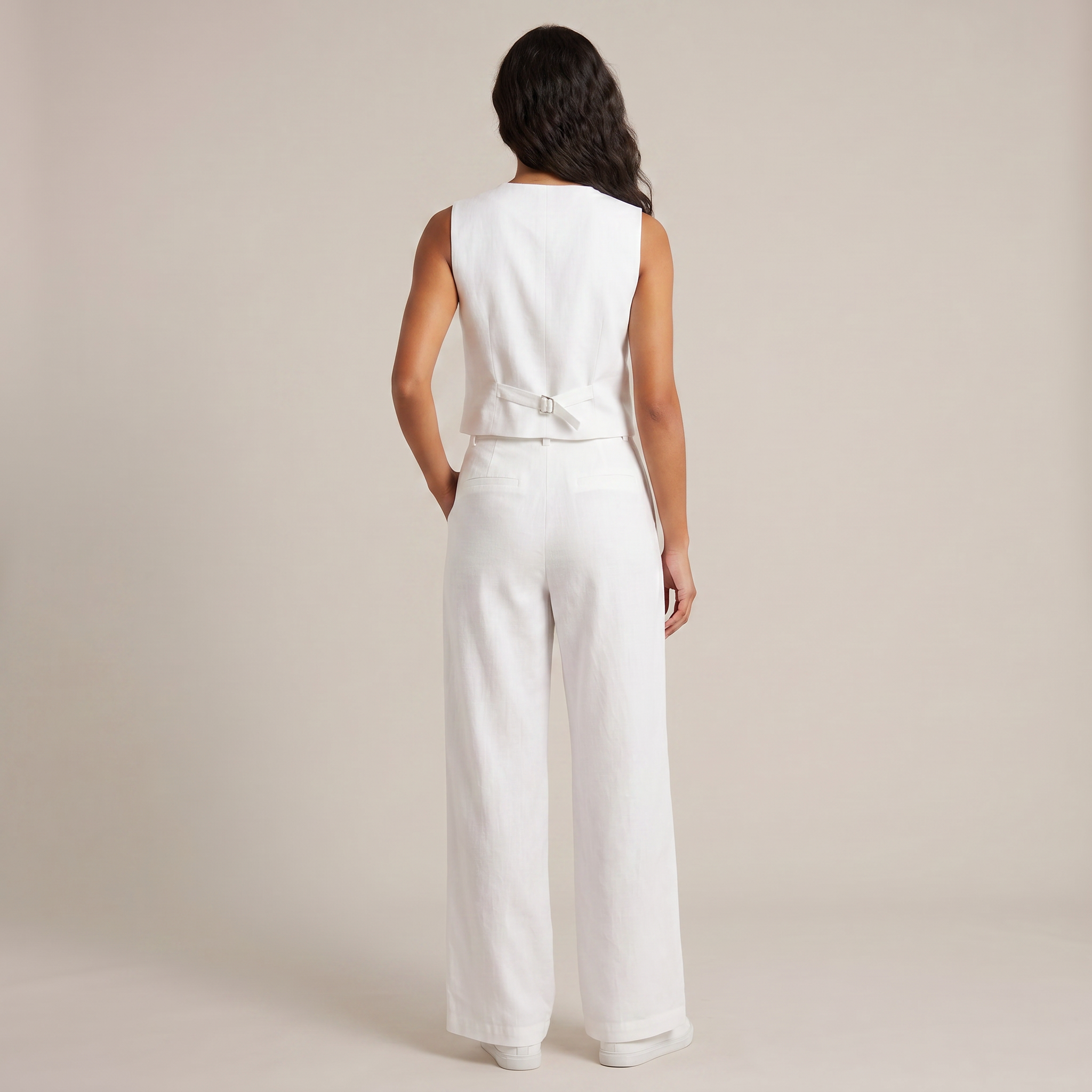Norrielle Women’s Cotton Linen Sleeveless Trouser Set