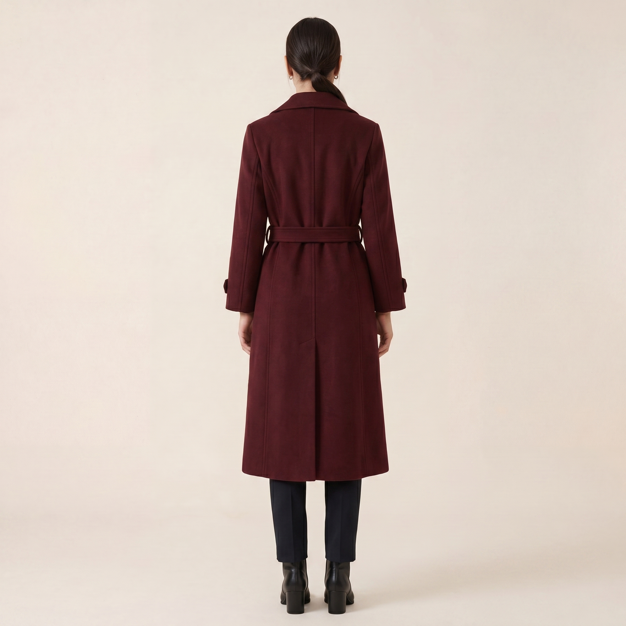 Norielle Women’s Wool Blend Long Coat Elegant Double Breasted Fit