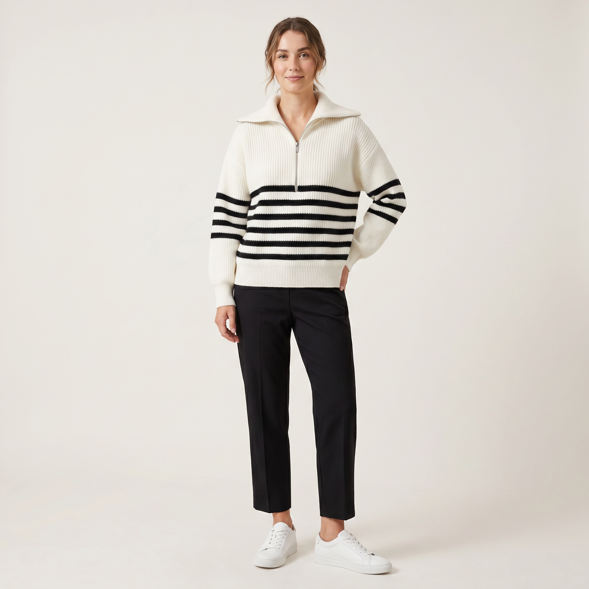 Norielle Women’s Striped Knit Pullover Casual Luxury
