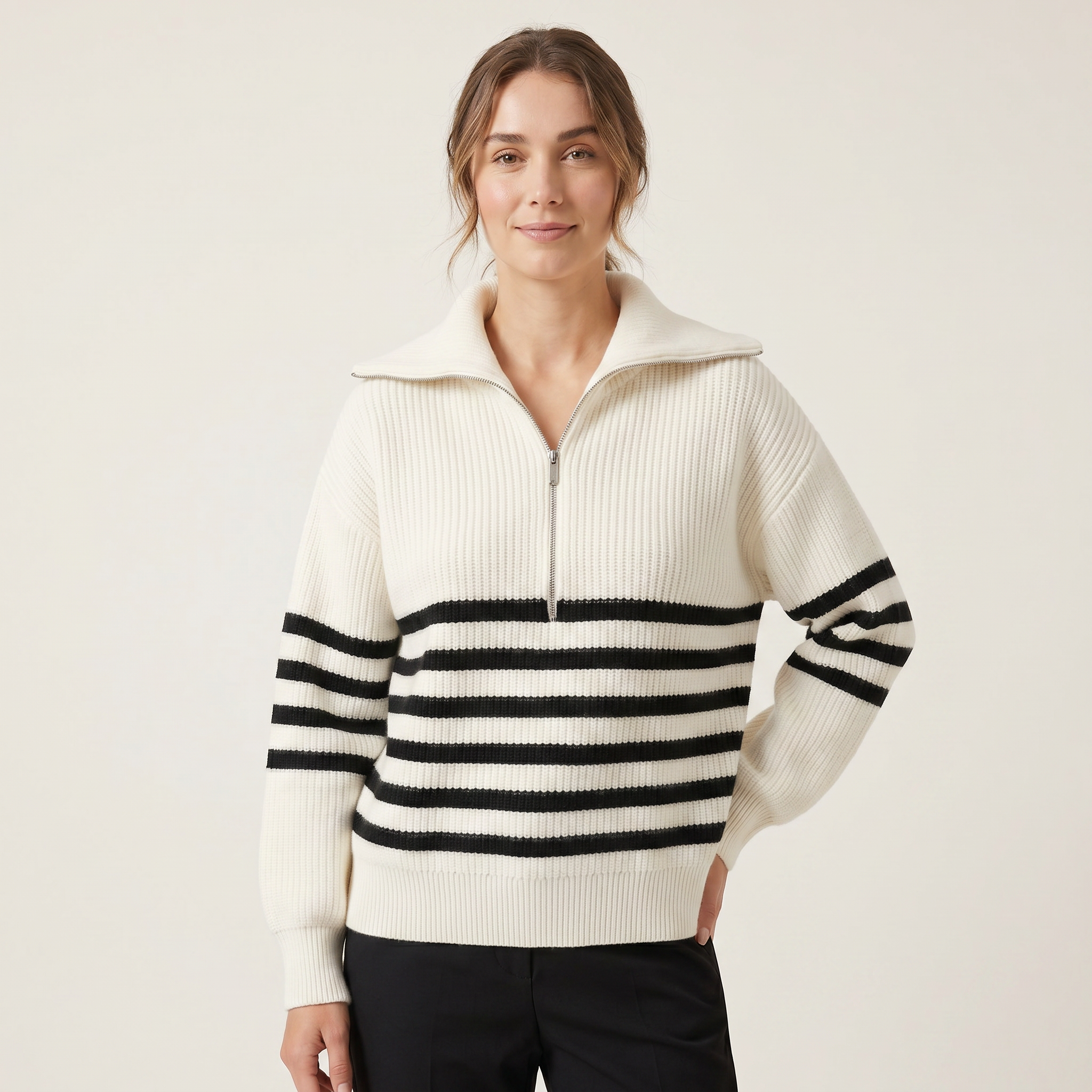 Norielle Women’s Striped Knit Pullover Casual Luxury