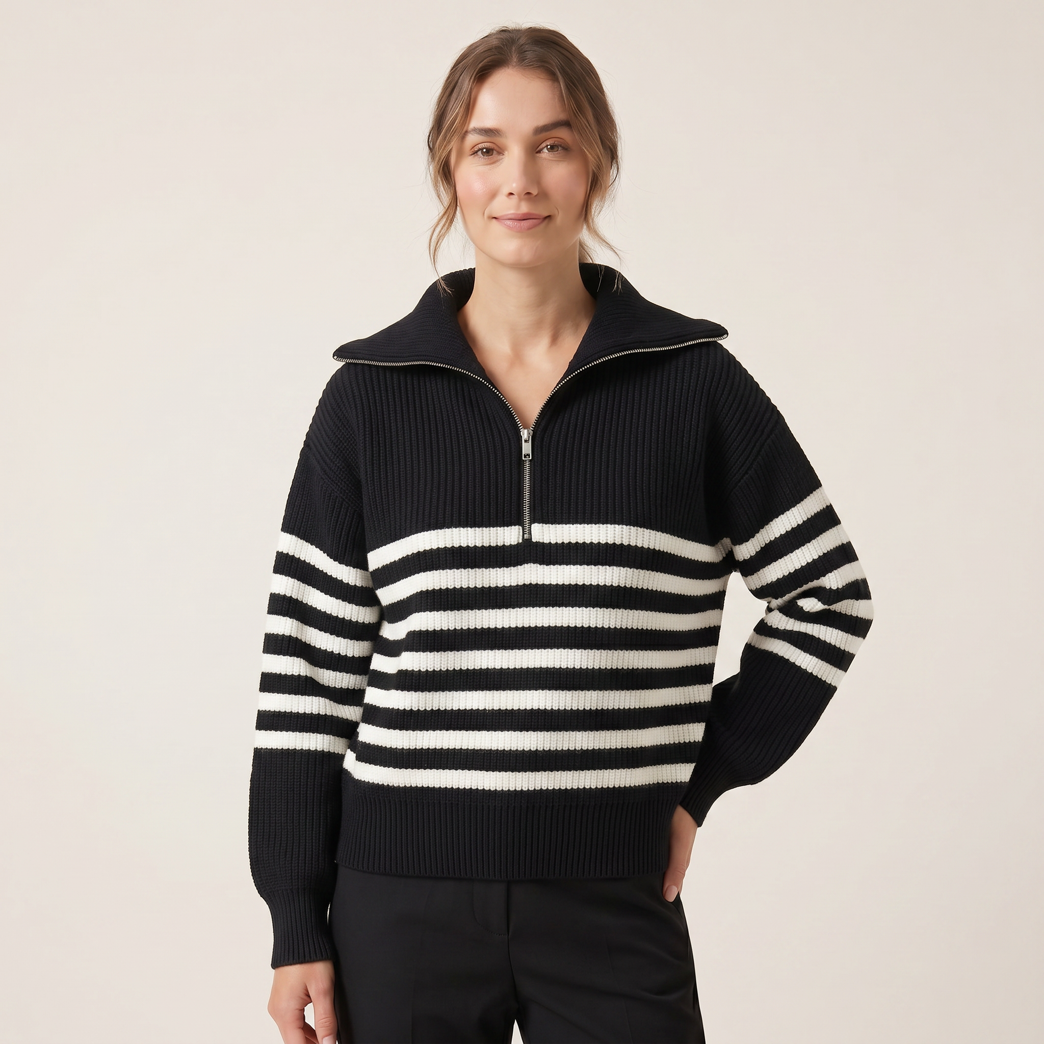 Norielle Women’s Striped Knit Pullover Casual Luxury