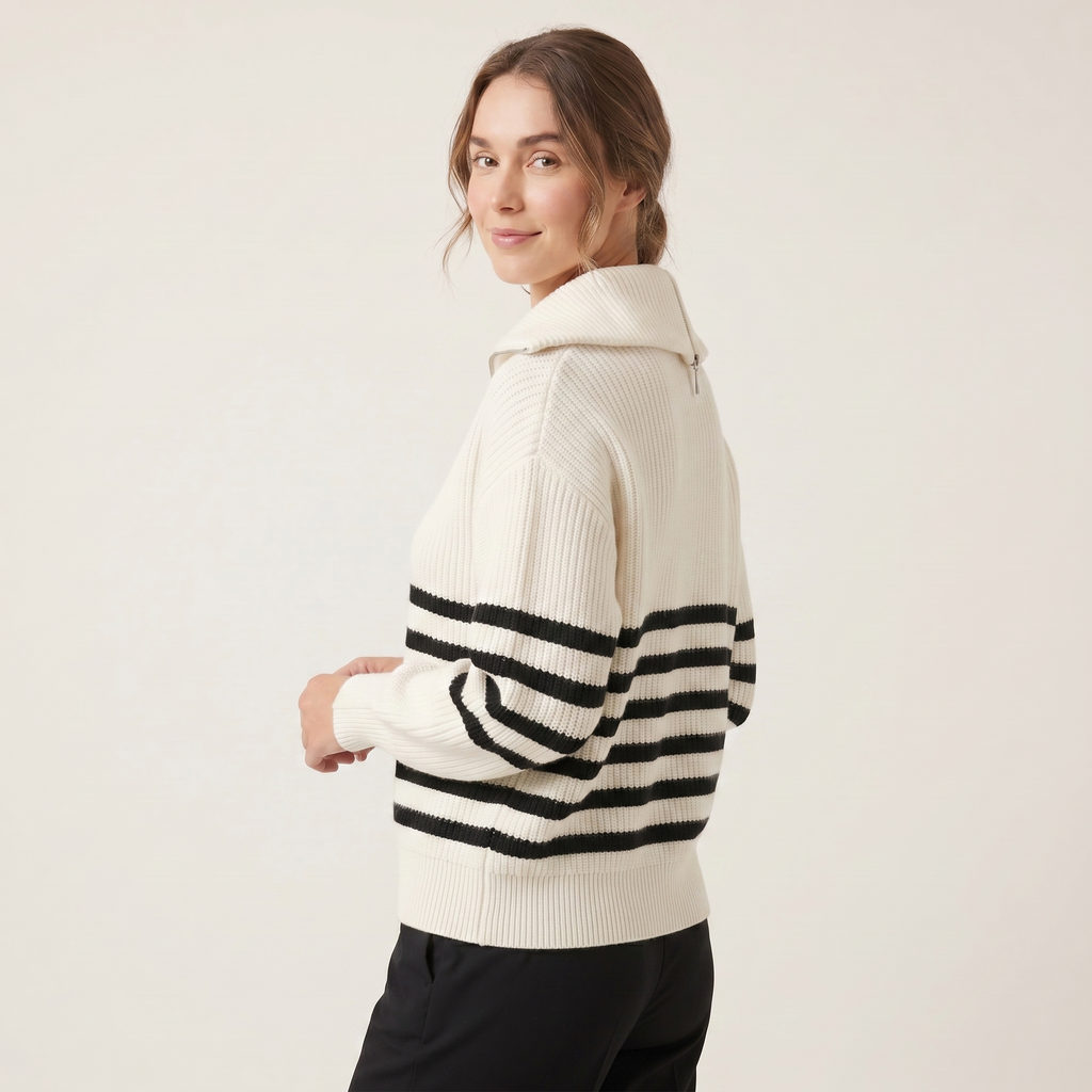 Norielle Women’s Striped Knit Pullover Casual Luxury