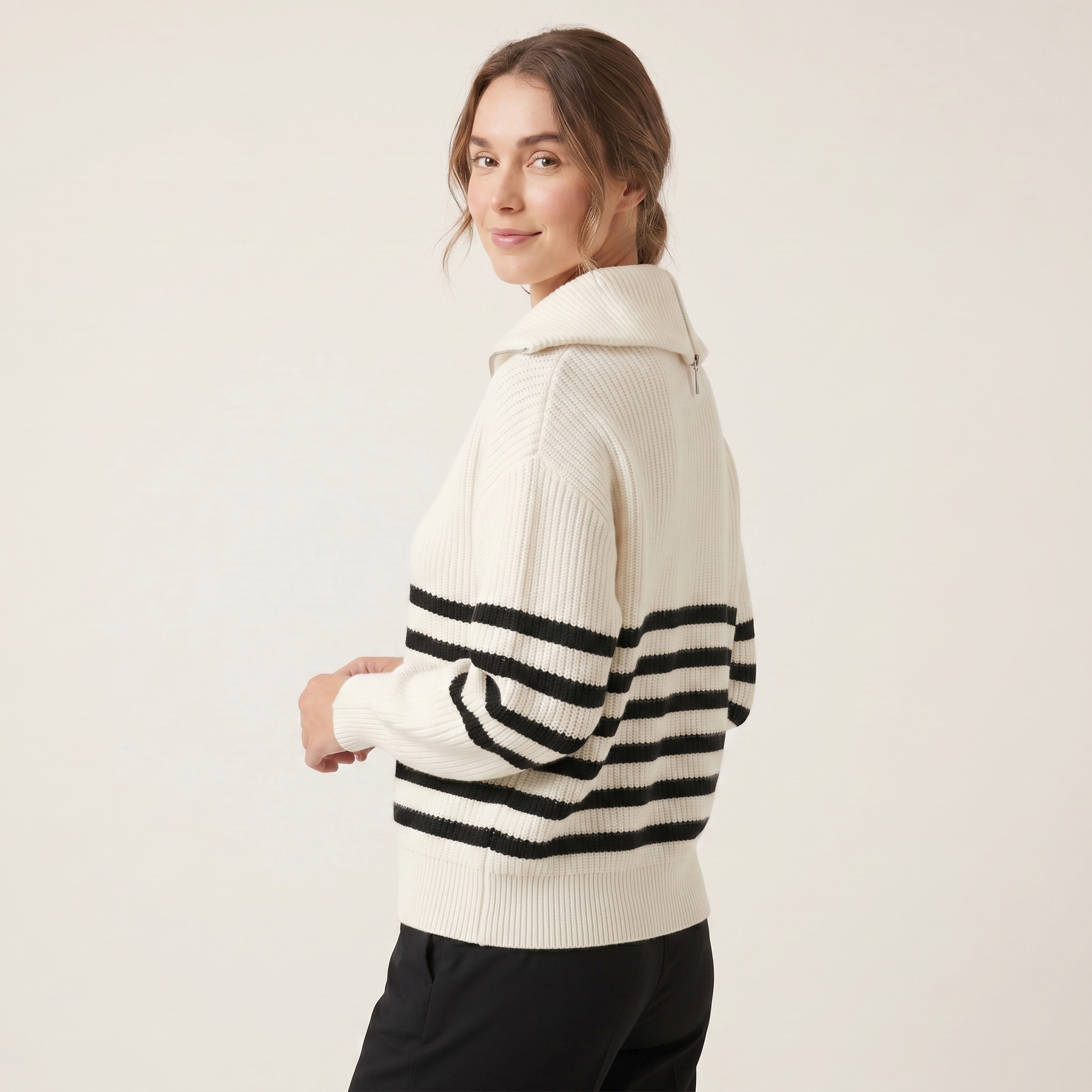 Norielle Women’s Striped Knit Pullover Casual Luxury