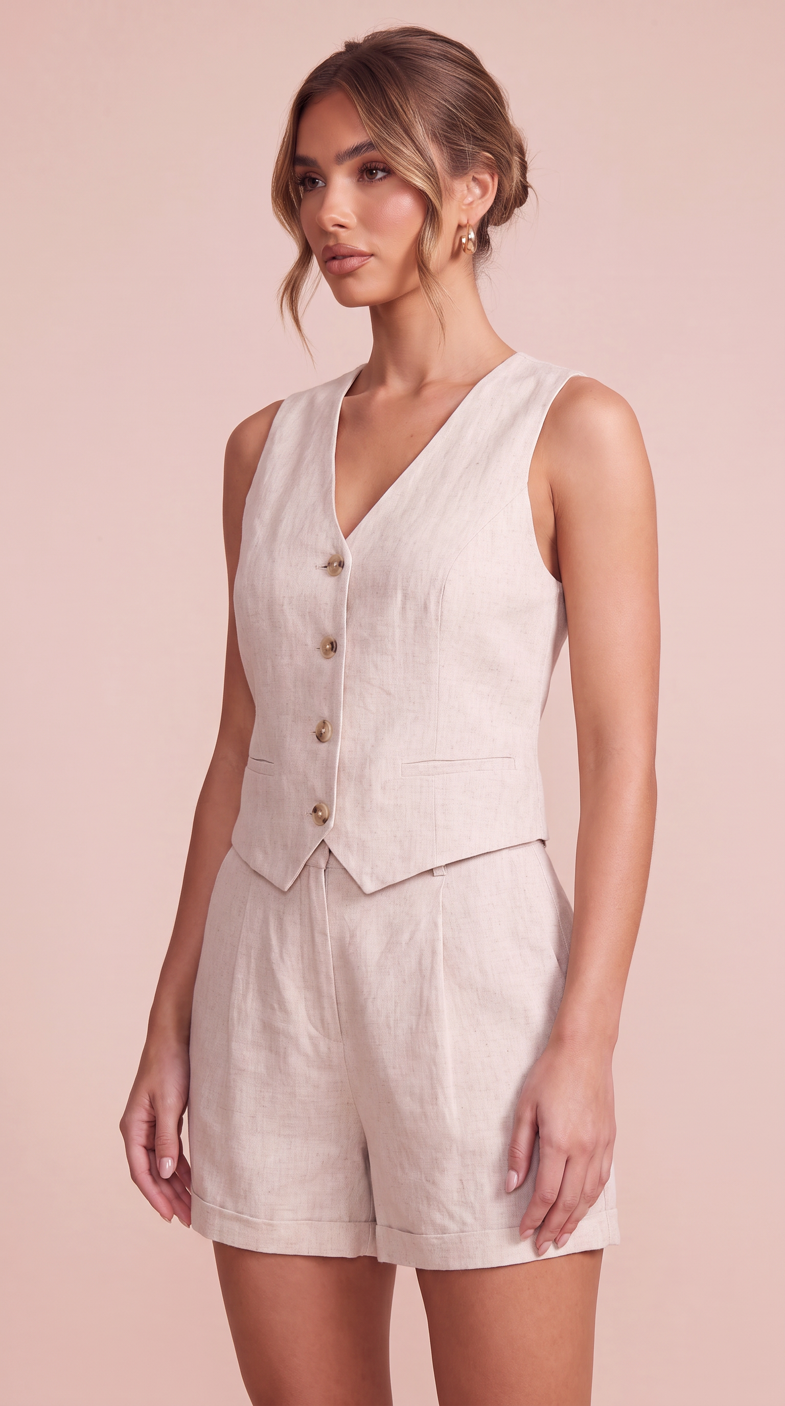 Juliette | Sleeveless Vest & Tailored Shorts Set