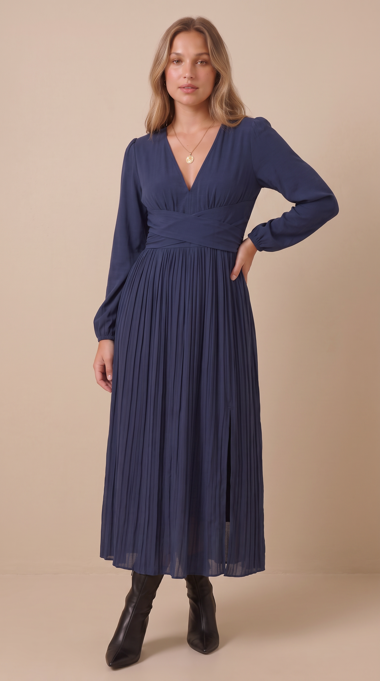 Mathilde | Elegant Long Sleeve Maxi Dress