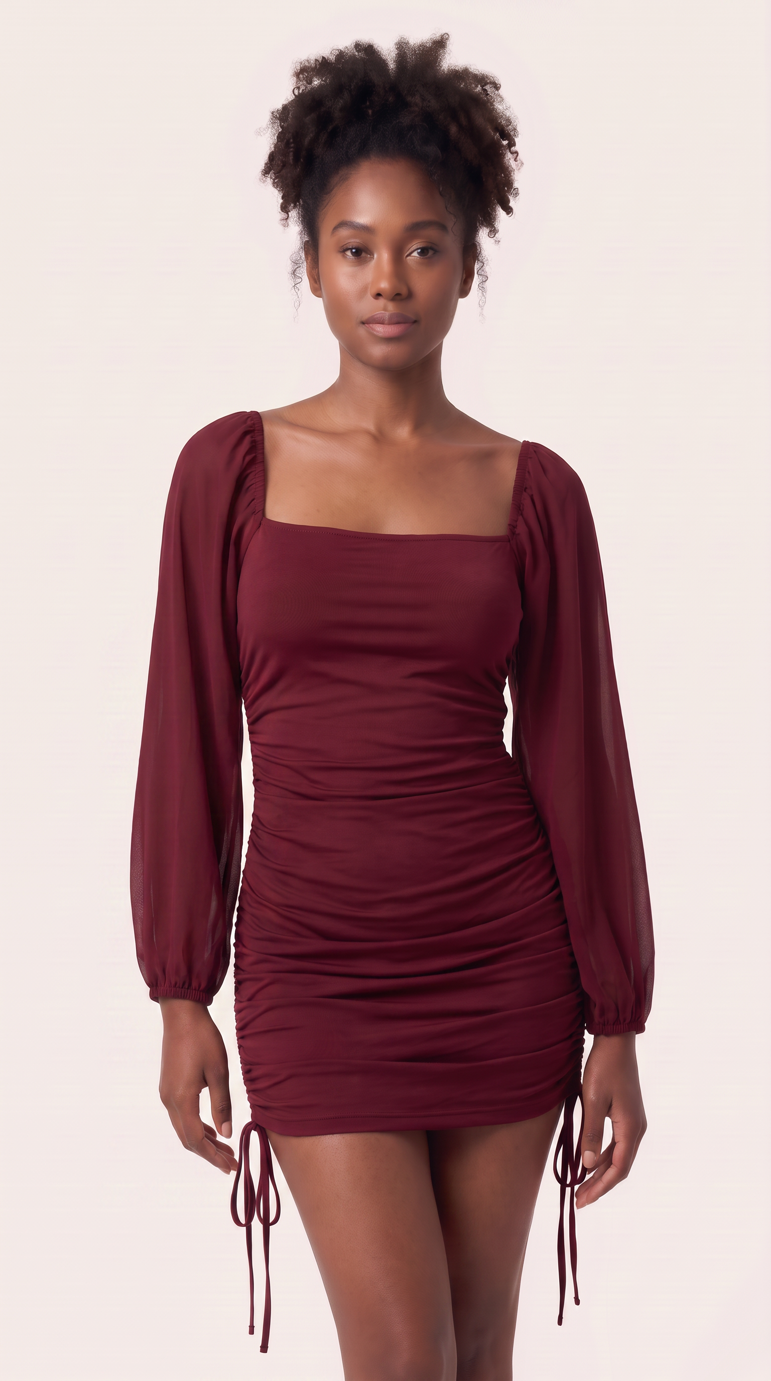 Hélène | Long Sleeve Sheath Midi Dress