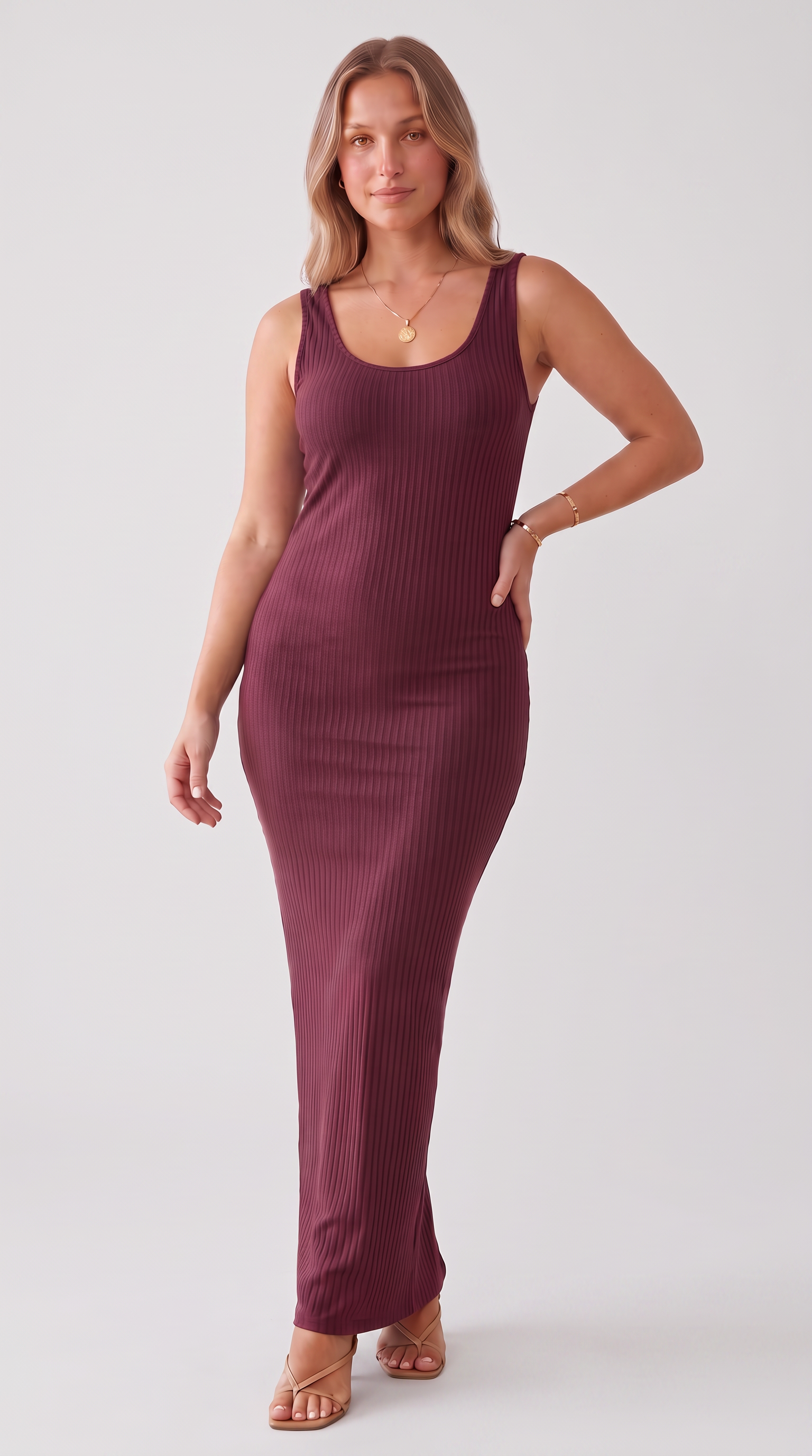 Céleste | Sleeveless Knit Midi Dress