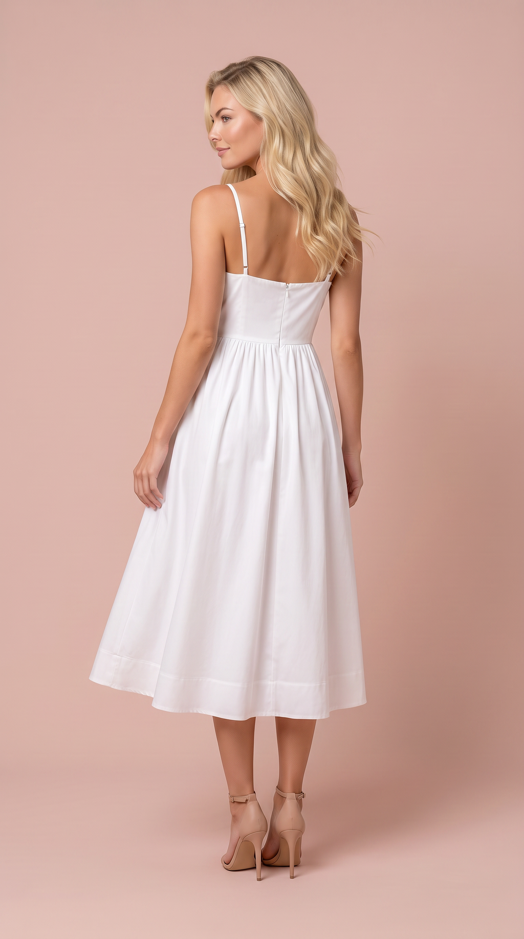 Anaïs | Slim Fit Spaghetti Strap Midi Dress